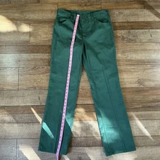VTG Unitog Mens Sz 34 Green Work Pants USA Permanent Press Union Workwear #34022