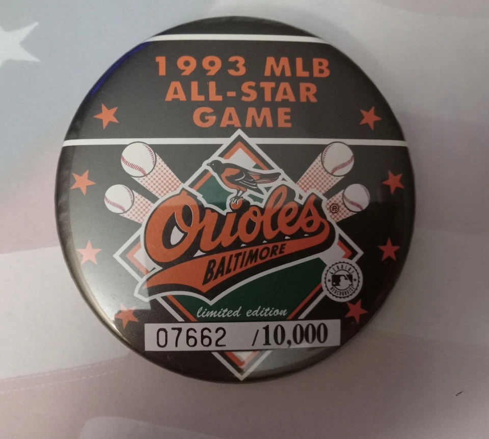 1993 MLB All Star Game Orioles Pins. Lot Of 3. 1 is 2". 2  Limited Edition 3.5"  - Image 3 of 4
