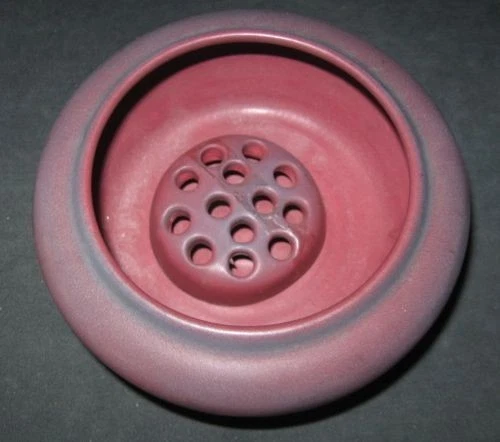 Van Briggle Mulberry Pottery Flower Frog two pieces