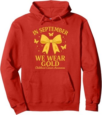 In September We Wear Gold Childhood Cancer Unisex Hooded Sweatshirt