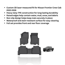 KELCSEECS Floor Mats TPE All Weather Set Nissan Frontier Crew Cab 22-26