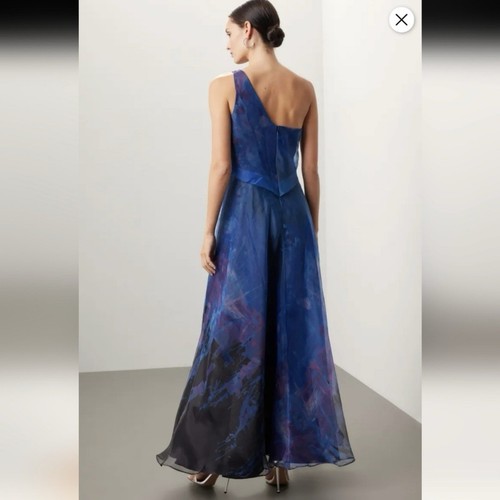 Rene Ruiz Collection Size 6 Organza One Shoulder Evening Gown Multicolor Blue - Picture 3 of 9