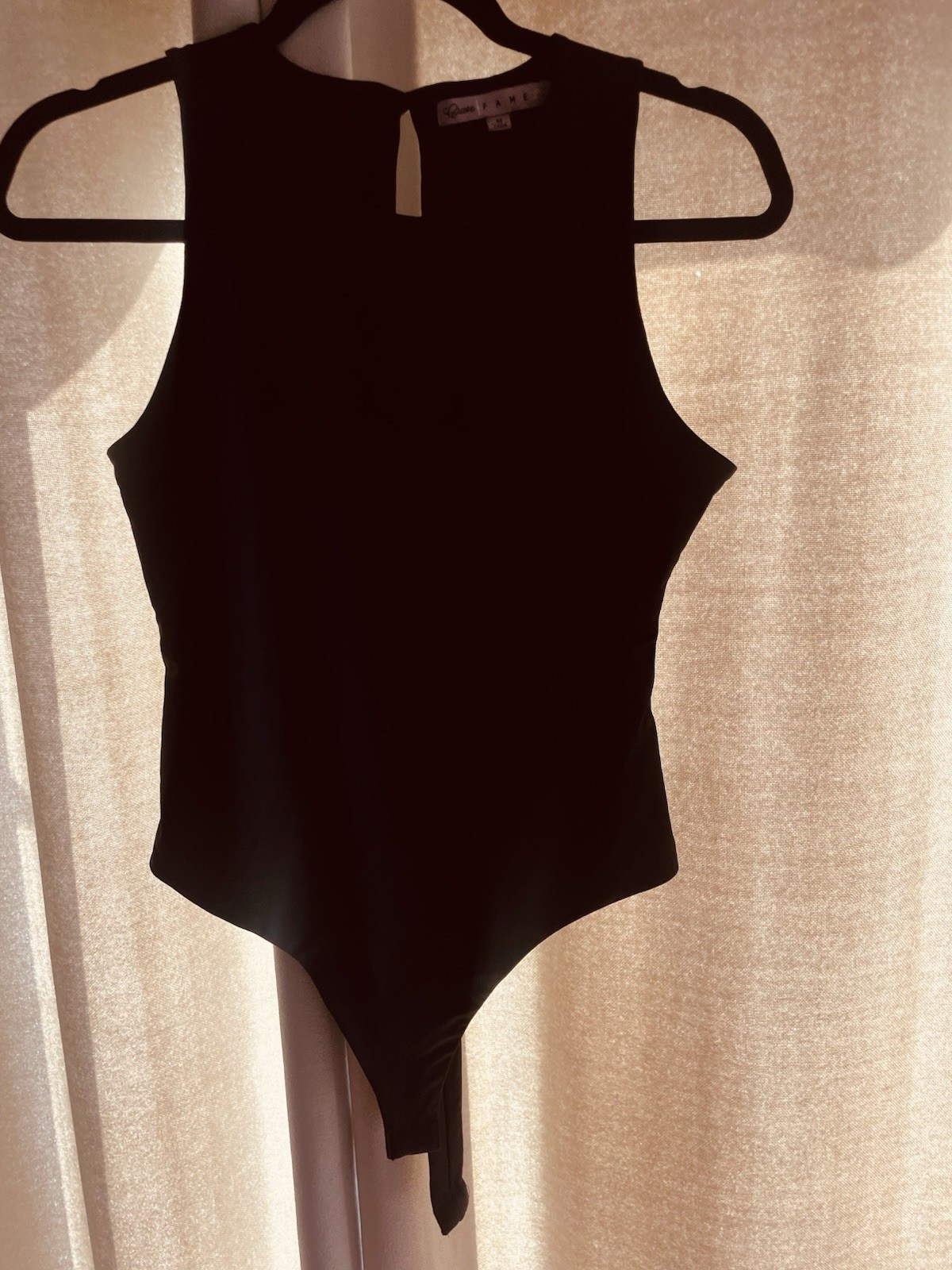 Chase Fame Sleeveless Bodysuit Black Solid Women's Size M One Piece