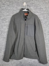 Free Country Jacket Mens XL Deep Charcoal Fleece Full Zip Pocket 405-M08330S
