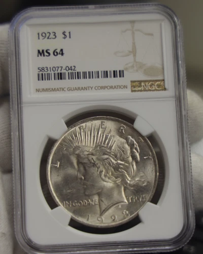 1923 US Peace Silver Dollar $1 NGC MS64 Nice Coin