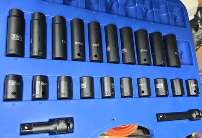 Cornwell 1/2 Dr Metric Shallow & Deep BluePOWER Sockets 22 Pc Set FREE SHIPPING 