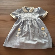 Nannette Baby Blue Daisy Dress Peter Pan Collar Vintage Look Cottagecore 2T