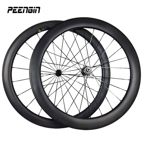 700c Carbon Fiber Road Bike Wheelset 23mm Width 50mm+60mm Depth Tubular Wheels - Picture 7 of 10