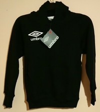 Image of UMBRO BLACK HOODIE HOODED TOP WHITE LOGO BRAND NEW WITH TAGS MB 32" CHEST BNWT 