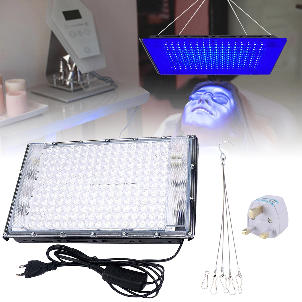 Tanning Lamp 45W 196 LEDs Sun Lamps For Tanning Full Blue Hanging Lamp Self UK