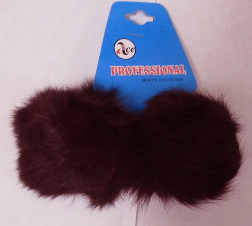 Hair Scunchies 3 " Diameter Real Rabbit Fur Pony tail holder Hair twister - Picture 7 of 9