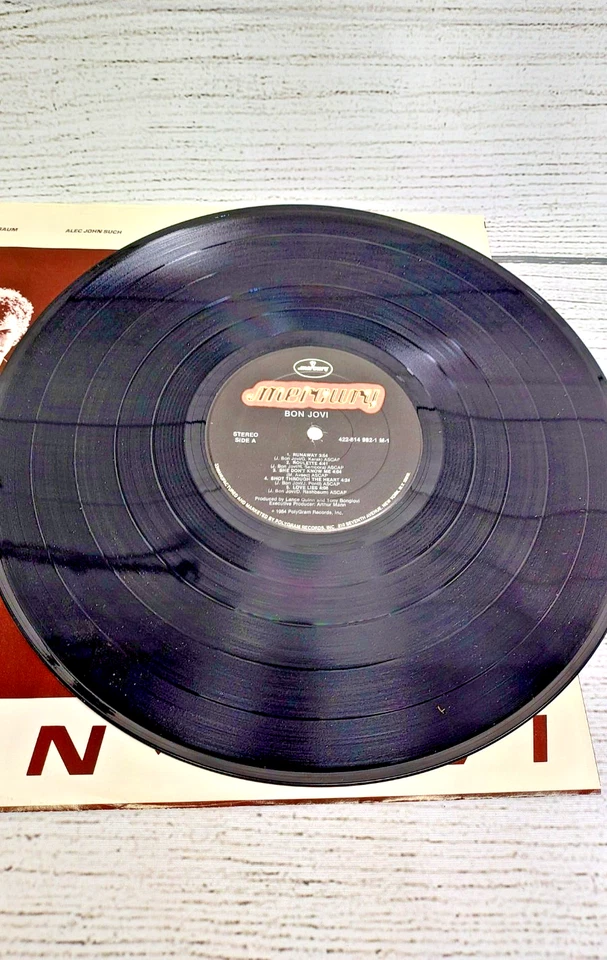 Bon Jovi Self-Titled (Vinyl LP Record Mercury 1984) Glam Rock 814 982-1 M1 Foto 4 de 4
