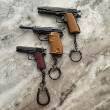 Vintage 1980s Two Victory One Unmarked Mini Keychain Cap Gun Key Chain Lot Of 3