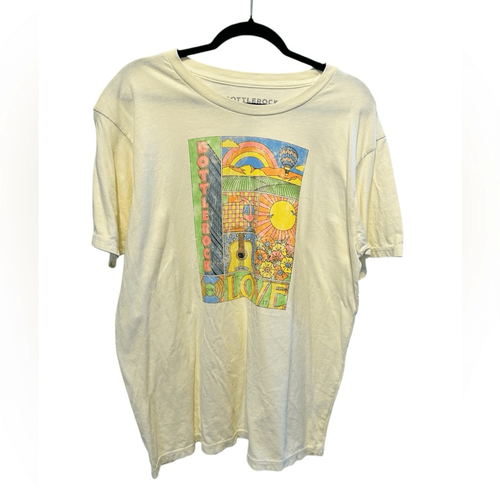 NWOT Bottlerock Napa Valley Cream Short Sleeve Graphic Tee Shirt Love” Size XXL - Picture 2 of 5