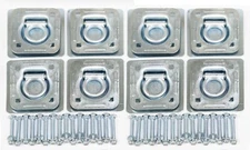(8) Recessed D-Rings w Backing Plates & Hardware Trailer RV Flush Mount Tiedown
