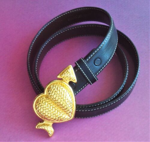 Barry Kieselstein-Cord | Bronze Gold Woven Heart Buckle Red Alligator Belt BARRY KIESELSTEIN-CORD Vintage Sterling Silver & Alligator  main image 3