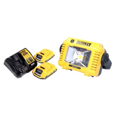 DeWalt DCL 077 D2 Akku Baustrahler 12 V 18 V 2000 lm IP54 + 2x Akku 2 Ah + Lader