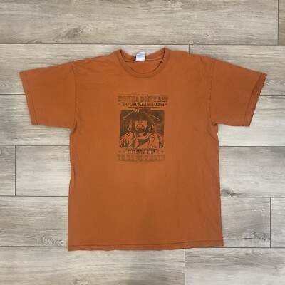 Star Trek Orange Mens Graphic Tee Size Large Klingons Cowboy Shirt  Streetwear