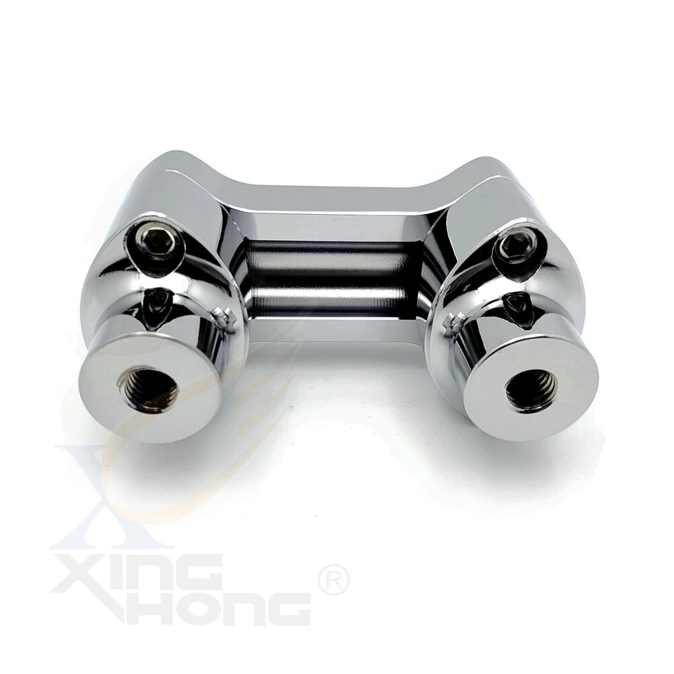 Kit de abrazadera elevadora/top de manillar cromado de 1" de alto de 2" para Harley Softail Foto 2 de 4