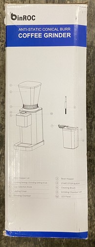 Molinillo de café antiestático con rebabas cónicas eléctricas BinROC acero inoxidable - Imagen 4 de 5
