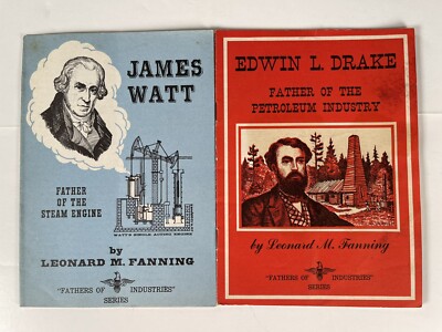 James Watt Edwin L Drake 1954 Booklets x2 Steam Engine Petroleum Industries VTG