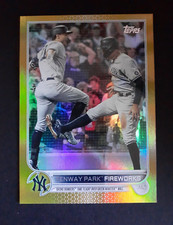 2022 Topps  NEW YORK YANKEES Fenway Park Fireworks - Gold Foil Card #399