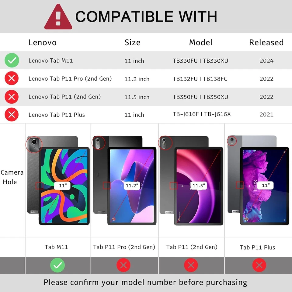 Funda Carcasa Resistente Pesada Soporte Tablet Lenovo Tab M11 (2024) TB330FU/TB330XU Foto 2 de 4