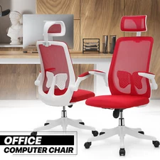 [PAIR SET] Red Mesh Office Computer Executive Chair High Back PC Seat w/Headrest