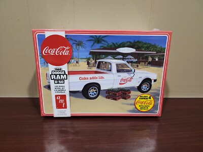AMT Coca-Cola 1980 Dodge Ram D-50 Pickup 1:25 Scale Model Kit AMT1306M/12 NIB