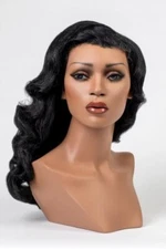 Greneker Mannequin Head Female Wig Heads VaudevilleMannequins.com Black Vintage
