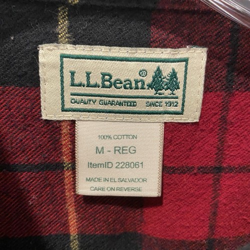Camisa de franela a cuadros LL Bean para hombre talla M roja negra manga larga - Imagen 5 de 6