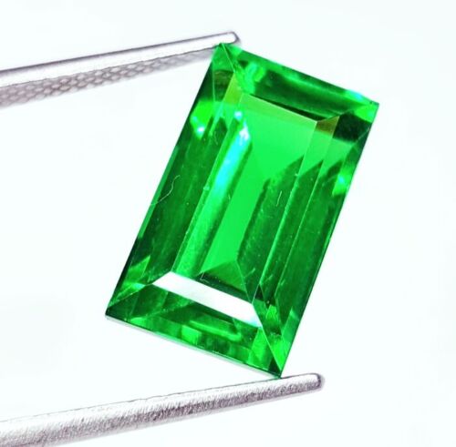 Loose Gemstone 10.12 Ct Natural Green Garnet Certified Princess Cut Garnet Gems - Photo 1 sur 9