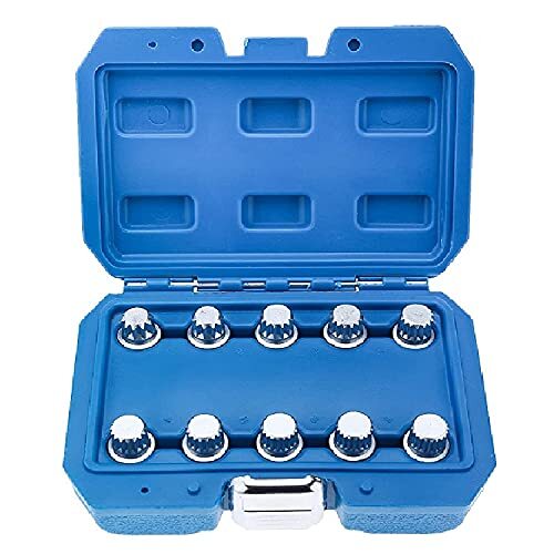 10pc Locking Lug Nut Master Set Wheel Lock Key Removal Tool Kit for BMW