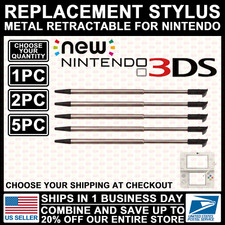 New 3DS Metal Retractable Stylus For Nintendo Touch Pen Replacement Black