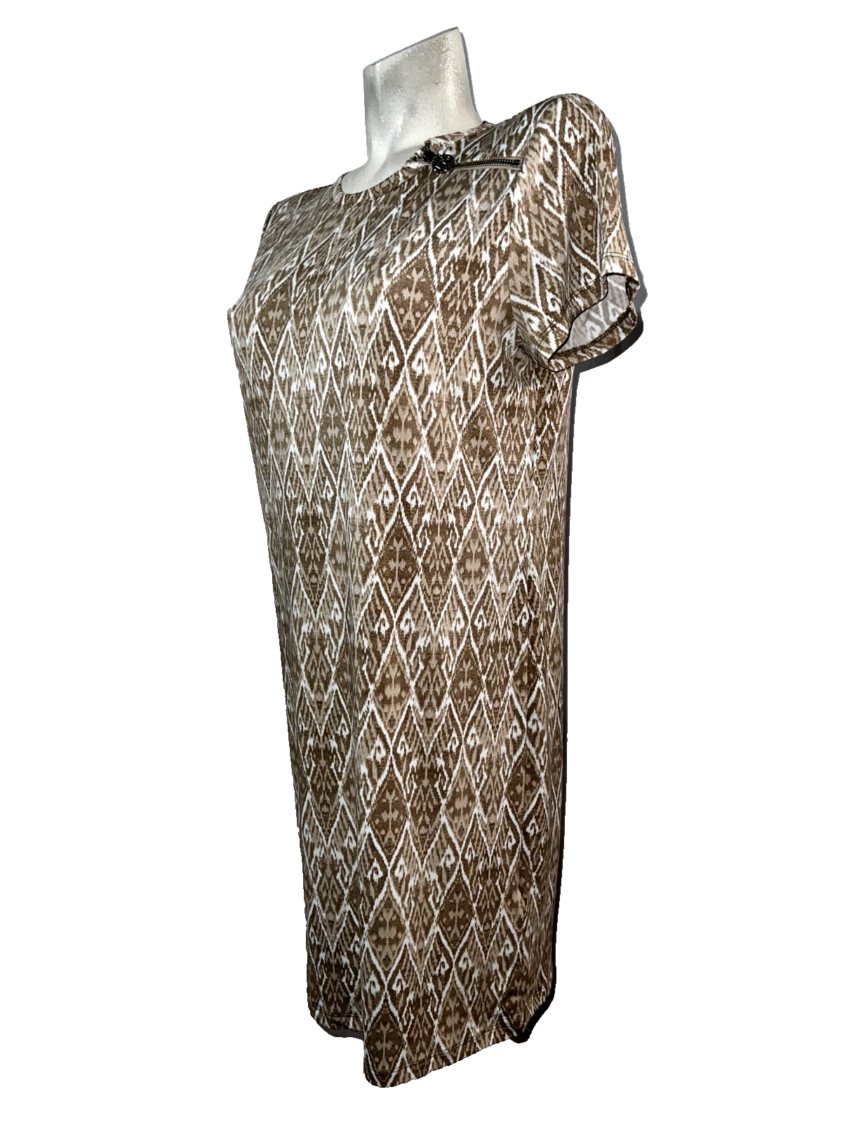 Abito MICHAEL KORS taglia L marrone maglia liquida maglione cambio S S tunica elasticizzata