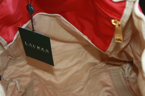 NIBox RALPH LAUREN Red Fabric Tote Shopper Bag Folds Up for Travel - Picture 7 of 9
