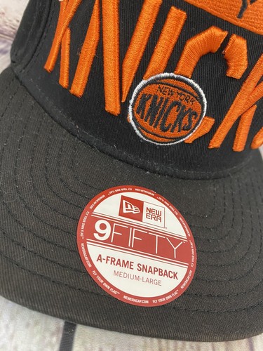 NEW YORK KNICKS NBA NEW ERA 9FIFTY SNAPBACK BLACK Orange HAT CAP RARE! - Picture 2 of 6