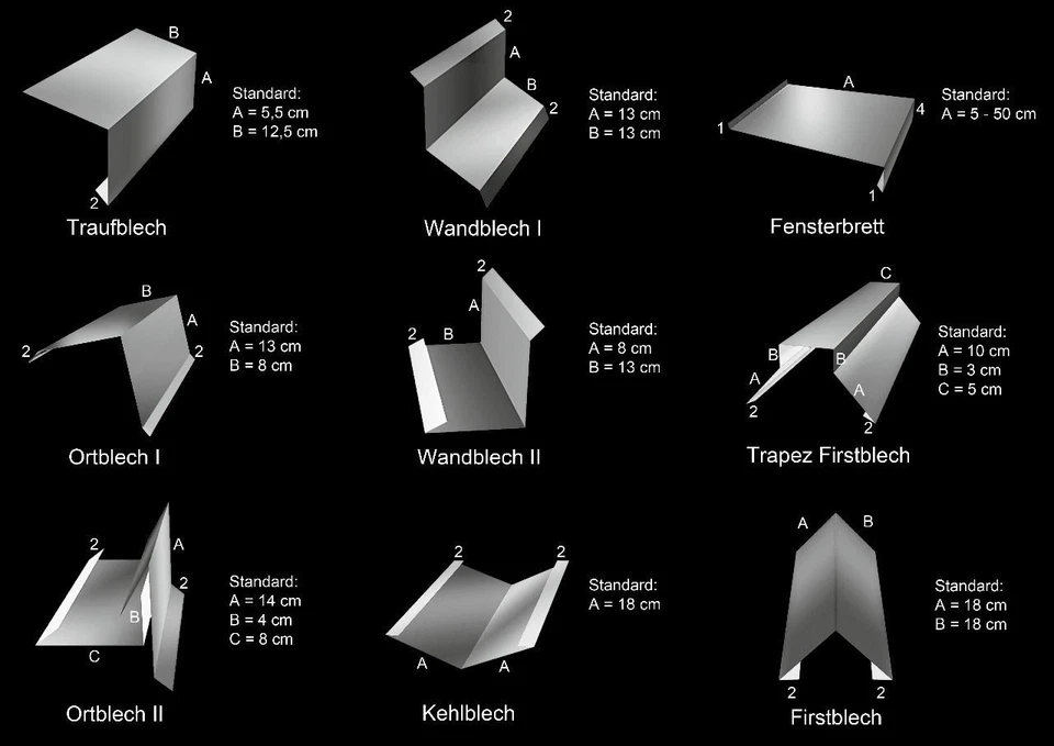 1m Winkelblech Kantblech Kante Blechwinkel pulverbeschichtetes 0,5mm - Bild 3 von 3