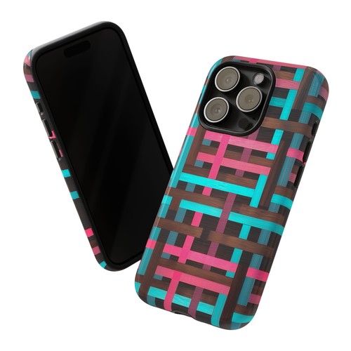 Pink Cyan Birch Grid Phone Case for iPhone, Samsung Galaxy, Pixel - 第 47/240 張圖片