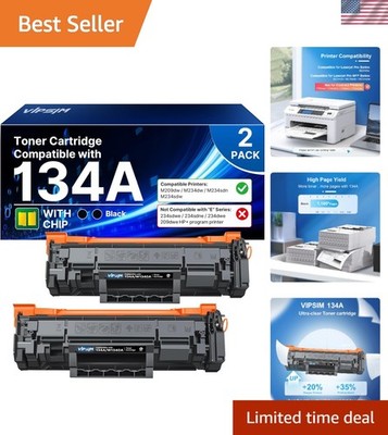 Cost-Effective 134A Black Toner Cartridge for Pro M Series Printers (2-Pack)