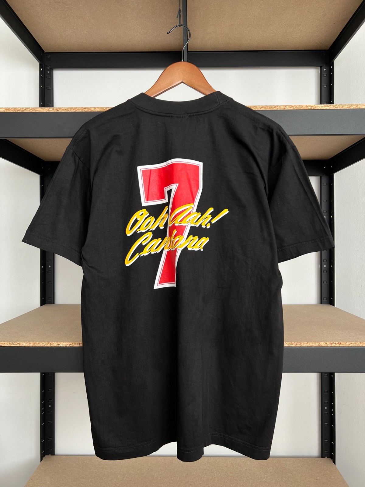 Vintage 90s Manchester United Eric Cantona #7 Black T-shirt Sz L image 2