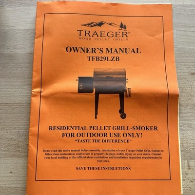 Traeger Wood Pellet Grill Owners Manual For TFB29LZB Tailgater 20