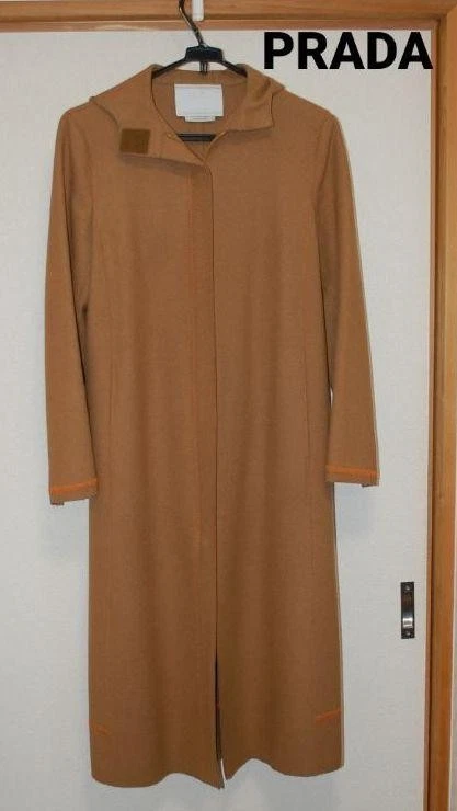 Prada Cappotto Lungo Cammello Made In Italy Lana