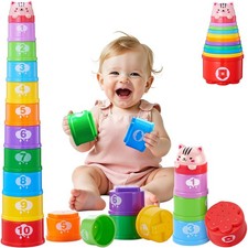 Baby Stacking Cups, Nesting Stacking Toys for Toddlers 1-3 Montessori Toys fo...