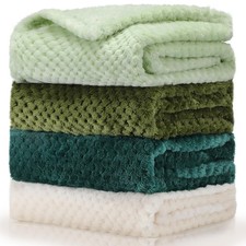 Cozy 4-Pack Baby Blankets for Infants, Soft Green, 32x24 Inches, Unisex