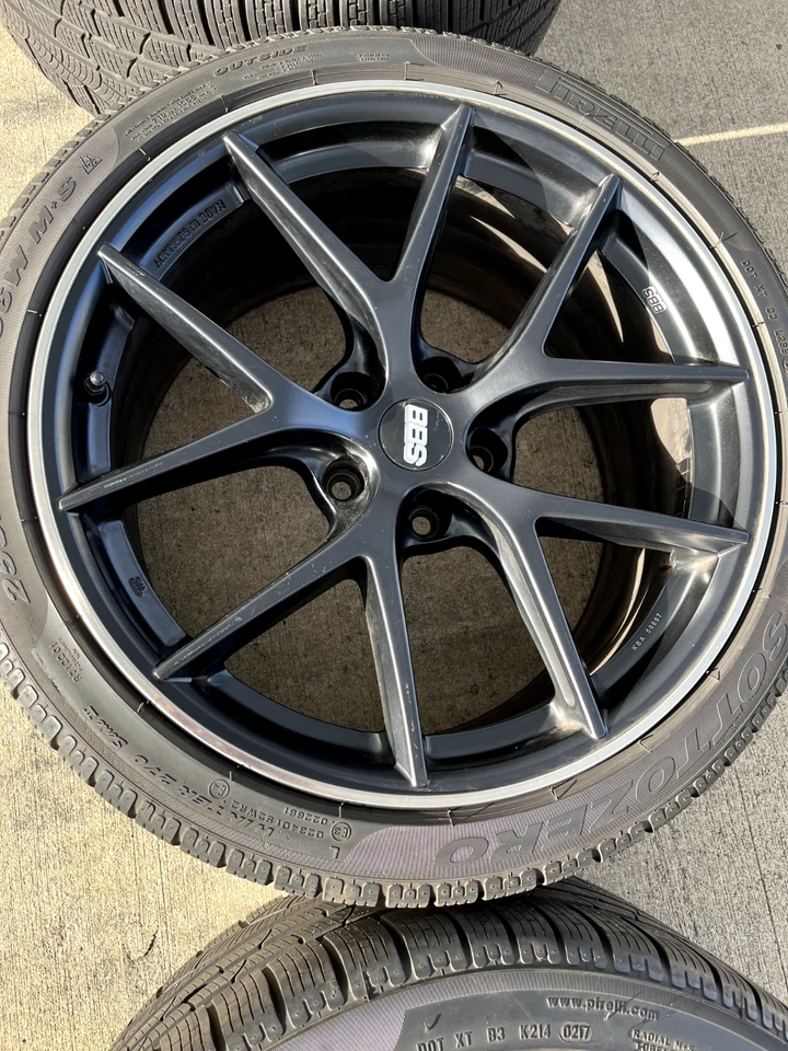 Winterreifen Winterräder BMW M3 F80 / M4 F82 19 Zoll BBS schwarz Anfahrschutz - Bild 2 von 4