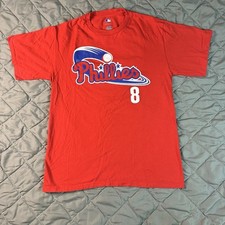 VINTAGE Philadelphia Phillies Shirt Mens Medium Red Shane Victorino MLB y2k