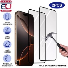 2 Pack Tempered Glass Screen Protector For iPhone 16 Pro Max/16 Pro/16 Plus/16