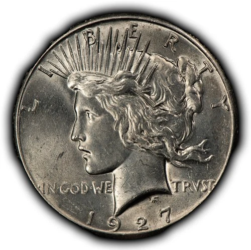 1927 $1 Silver Peace Dollar - Strong Luster - UNC Semi Key Date - SKU-D7542