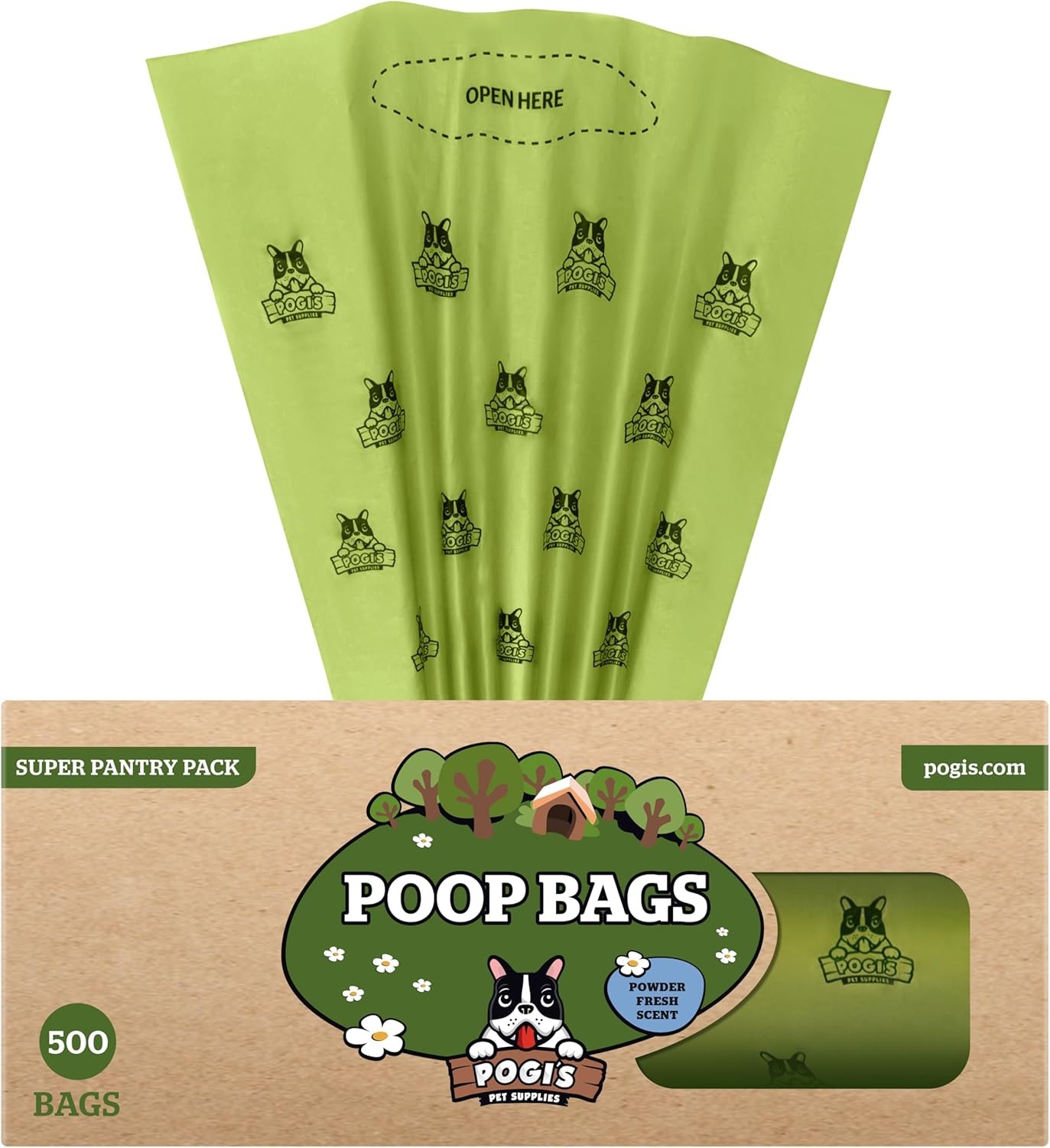 Pogi's Dog Poo Bags – Large, Leak-Proof Dog Waste Bags for Yard or Home Use,